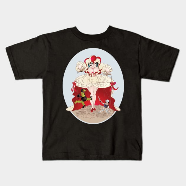 The Puppet Master Kids T-Shirt by hideedoodle